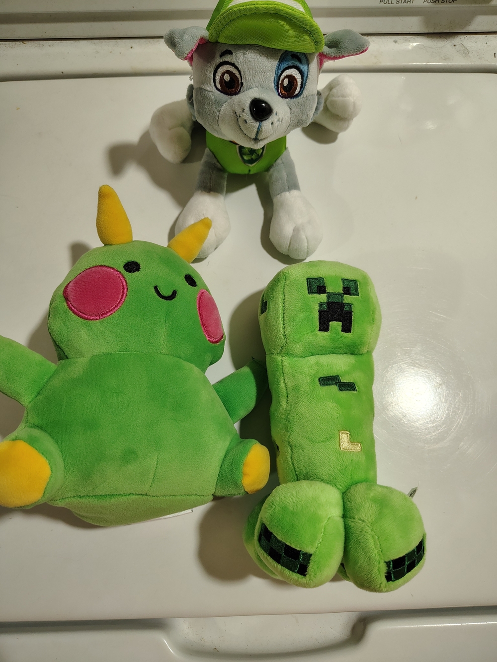 Green Plush Creeper & Cute Monster  And Paw Patrol Set - Kids Toys